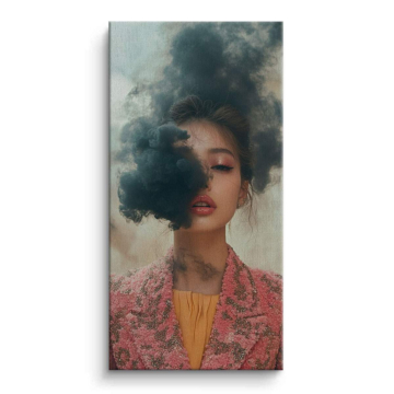 Smoke Veil Fashion Portrait Canvas Art