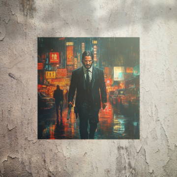 Noir assassin inspiré de John Wick - poster