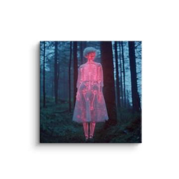 Glowing Skeleton in Forest Canvas Art