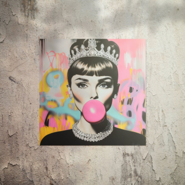 Audrey Hepburn Inspired Bubblegum Poster Art