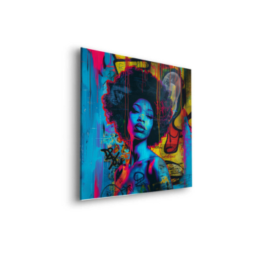 Colorful Urban Woman Portrait Dibond Matt Art