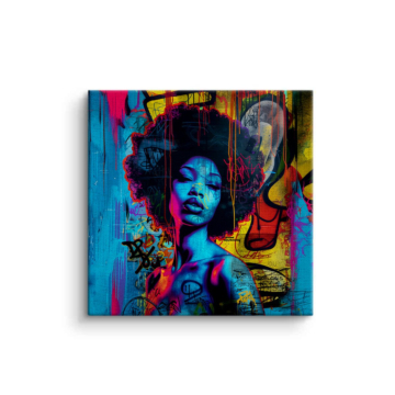Colorful Urban Woman Portrait Canvas Art