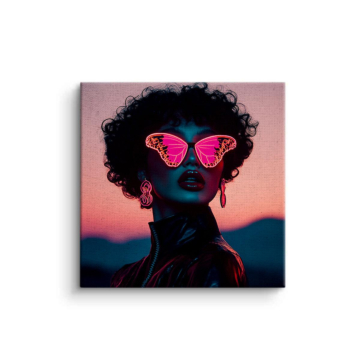 Butterfly Sunglasses Woman Canvas Art