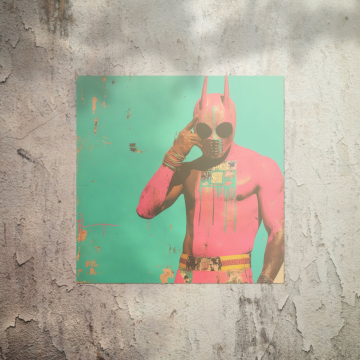 Pop-artowy bohater inspirowany Deadpoolem - plakat