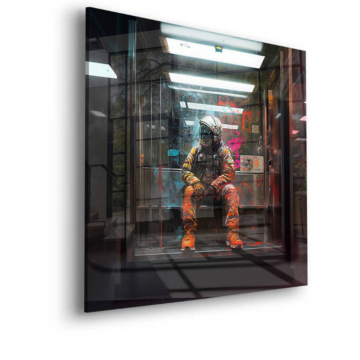 Subway solitude cavalier - tableau en verre acrylique