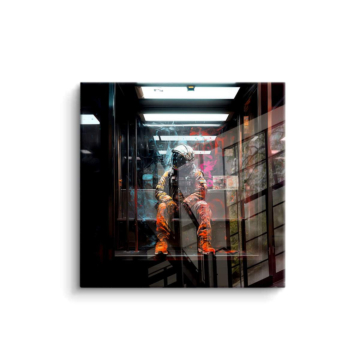 Einsamer U-Bahn-Fahrer - PVC-Bild glänzend