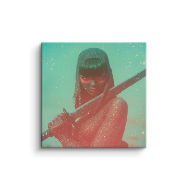 Katana guerrier femme - tableau PVC mat