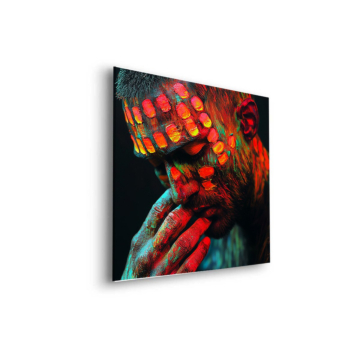Rostro vivid pintado - cuadro Dibond mate