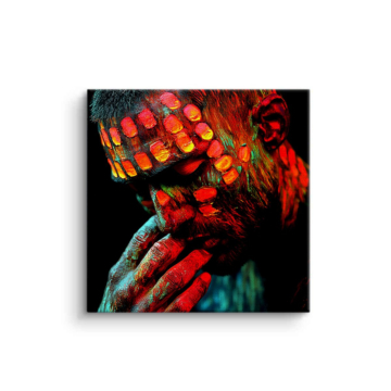 Vivid Painted Face Canvas Art
