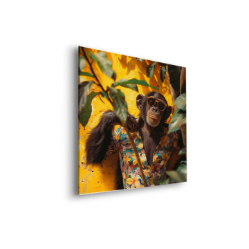 Chimpancé gafas de sol selva - cuadro Dibond mate