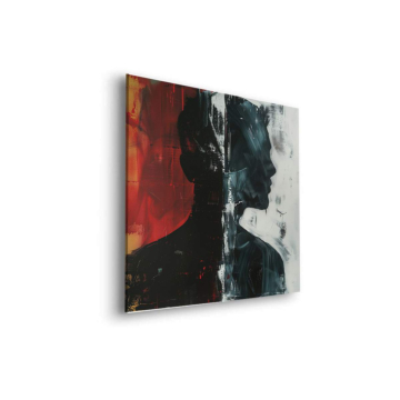 Abstracto dividido rostro reflejo - cuadro Dibond mate