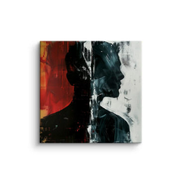 Visage abstrait scindé en reflet - tableau PVC mat