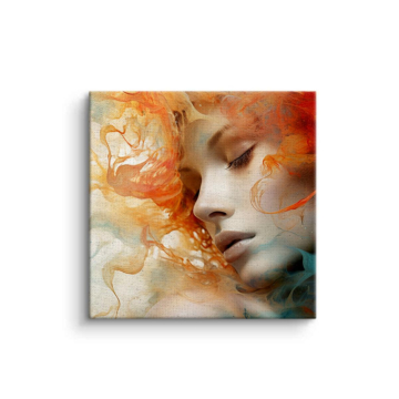 Soft Floral Woman Profile Canvas Art