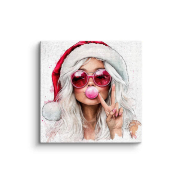 Christmas Glam Woman Canvas Art