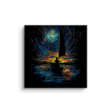 Sailboat Under Starry Moon PVC Matt Art