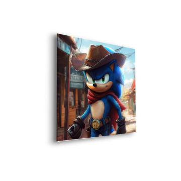Cowboy inspiriert von Sonic - Dibond-Bild matt