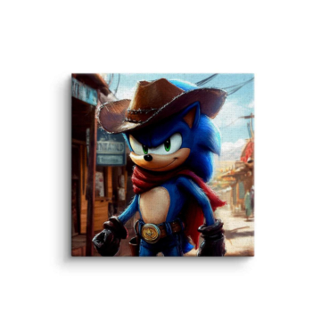 Sonic Inspired Cowboy Canvas Art