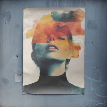 Abstrakcyjny malarski portret - plakat