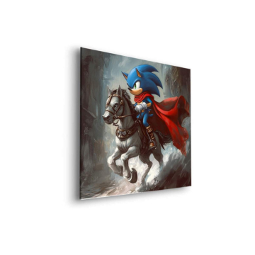 Held zu Pferd inspiriert von Sonic - Dibond-Bild matt