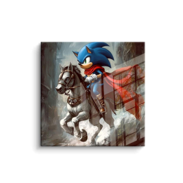 Sonic Inspired Horseback Hero PVC Gloss Art