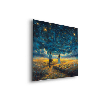 Ścieżka pod gwiazdami inspirowana van Goghiem - obraz na dibondzie matowym
