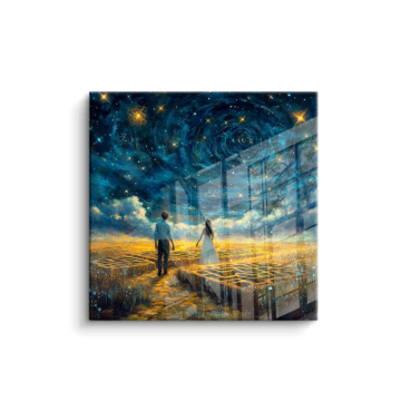 Sendero estrellado inspirado en Van Gogh - cuadro PVC brillante