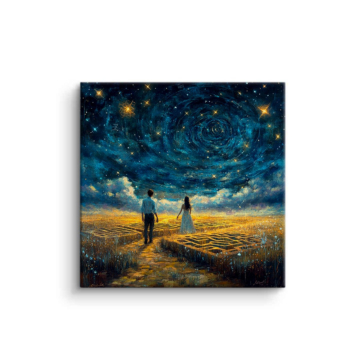 Van Gogh Inspired Starlit Pathway Canvas Art