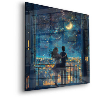 Couple Under Starry Sky Acrylic Glass Art