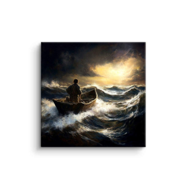 Stormy Sea Boat PVC Matt Art