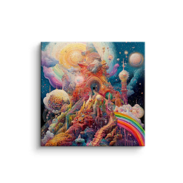 Farbenfrohe kosmische Fantasie - Leinwandbild