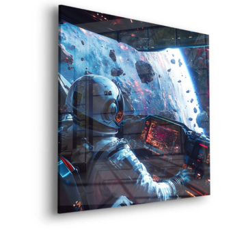 Astronaute cockpit espace vue - tableau en verre acrylique