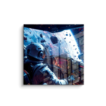 Weltraumblick aus dem Astronauten-Cockpit - PVC-Bild glänzend