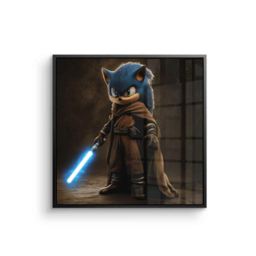 Sonic Inspired Jedi Hedgehog Acrylic Glass Art