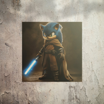 Sonic Inspired Jedi Hedgehog Poster Art