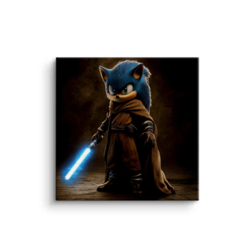 Sonic Inspired Jedi Hedgehog Canvas Art