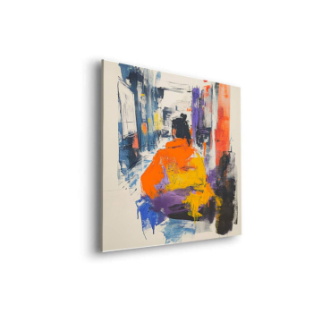 Silhouette assise urbaine abstraite - tableau Dibond mat
