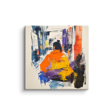 Silhouette assise urbaine abstraite - tableau PVC mat
