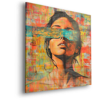 Abstrakt verschleiert Frauenporträt - Acrylglasbild