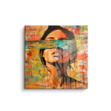 Retrato abstracto de mujer velada - cuadro PVC brillante