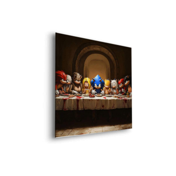 Abendmahl inspiriert von Sonic - Dibond-Bild matt