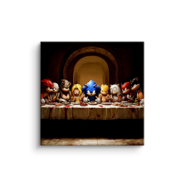 Abendmahl inspiriert von Sonic - PVC-Bild matt