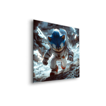 Lunaire coureur inspiré de Sonic - tableau Dibond mat