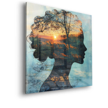 Nature Silhouette Portrait Acrylic Glass Art