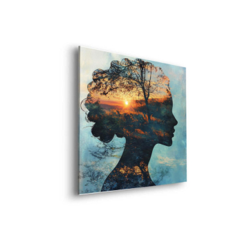 Portrait de silhouette dans la nature - tableau Dibond mat