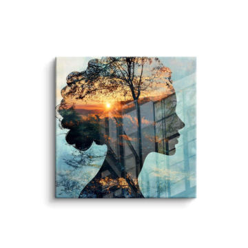 Retrato nature silueta - cuadro PVC brillante