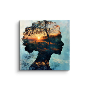 Retrato nature silueta - cuadro PVC mate