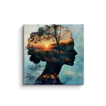 Natur-Silhouettenporträt - Leinwandbild