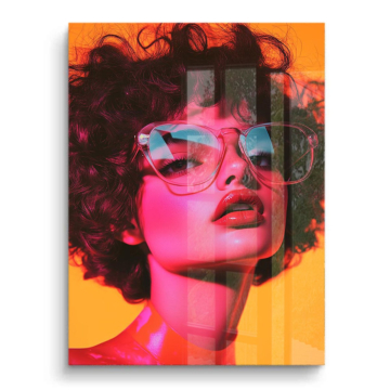 Neon Pop Fashion Portrait PVC Gloss Art