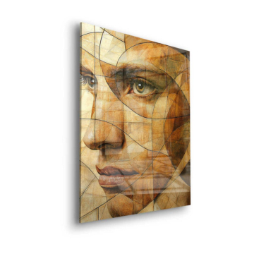 Fragmented Woman Face Acrylic Glass Art