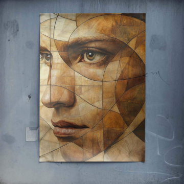Rostro de mujer fragmentado - póster